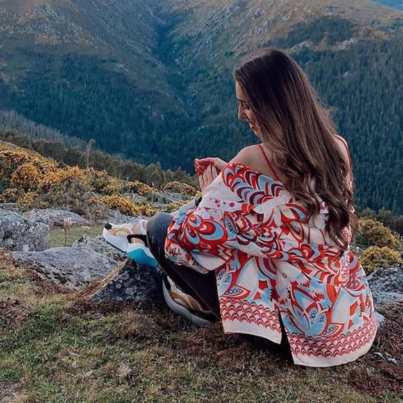 Zara 2 Pieces Printed Shirt and Scarf - Picture 9 of 16